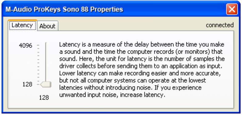 M-AUDIO PROKEYS SONO 61 - Le panneau de configuration audio du ProKeys Sono (Windows uniquement) - 1
