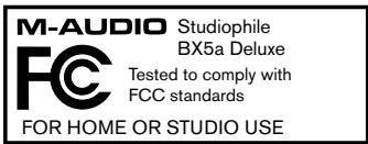 M-AUDIO STUDIOPHILE BX5A DELUXE - Annexe A : Caractéristiques techniques - 1