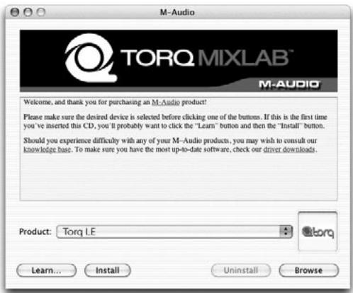 M-AUDIO TORQ MIXLAB - Installation de Torq LE sous Mac OS X : - 1
