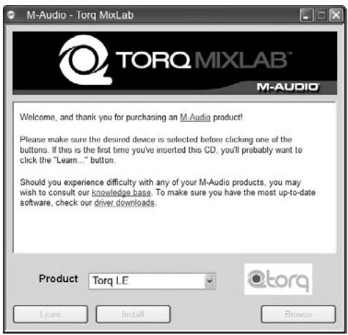M-AUDIO TORQ MIXLAB - Installation de Torq LE sous Windows XP : - 1