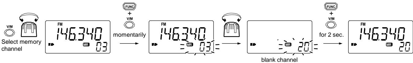 ICOM IC-Q7E - Transfert d'une mémoire à une autre mémoire - 1