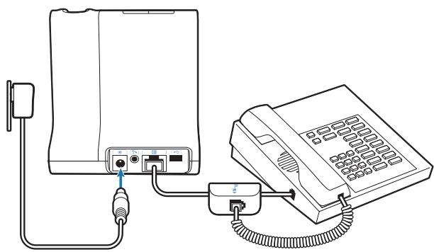 PLANTRONICS SAVI OFFICE WO101 - Branchement du bloc d'alimentation - 1