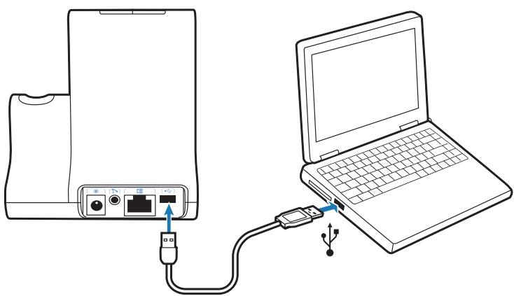 PLANTRONICS SAVI OFFICE WO200 - Installation du câble USB - 1