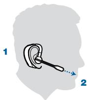 PLANTRONICS VOYAGER PRO - Réglage du port de l'oreillette - 1