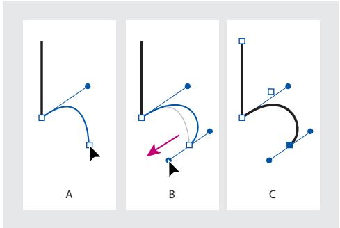 ADOBE INDESIGN 2 0 - Pour dessiner un segment droit suivi d'un segment incurve : - 2