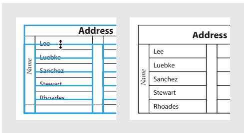 ADOBE INDESIGN 2 0 - Pour redimensionner la largeur des colonnes et la hauteur des rangées : - 1