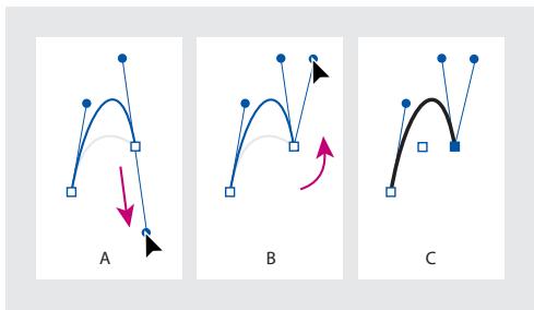 ADOBE INDESIGN 2 0 - Pour dessiner deux segments incurvés reliés par un sommet : - 1
