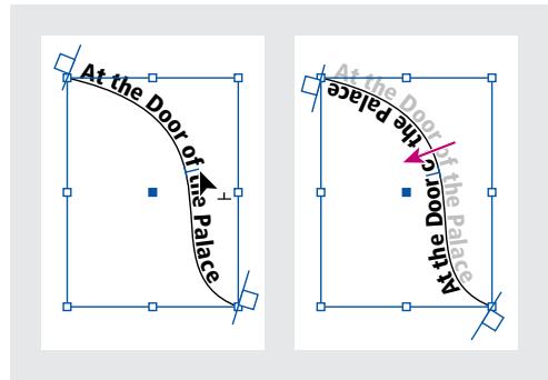 ADOBE INDESIGN 2 0 - Pour appliquer une symétrie à un texte curviligne en le faisant glisser : - 1