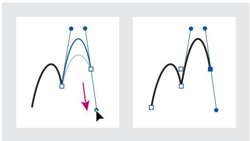 ADOBE INDESIGN 2 0 - Pour dessiner deux segments incurvés reliés par un sommet : - 2
