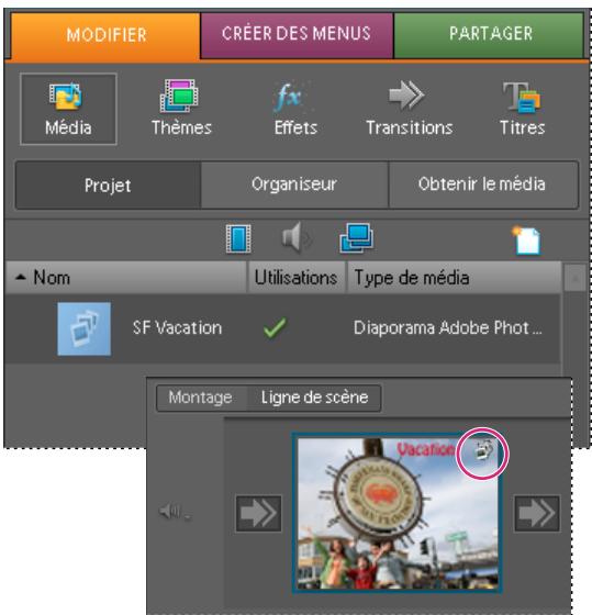 ADOBE PHOTOSHOP ELEMENTS 6 - Ajout de diaporamas Photoshop Elements à des projets video - 1