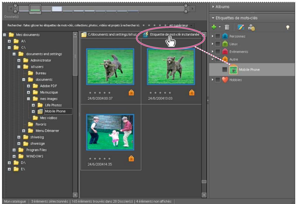 ADOBE PHOTOSHOP ELEMENTS 6 - Creation et association détiquettes de mots-clés d'après des noms de dossier - 1