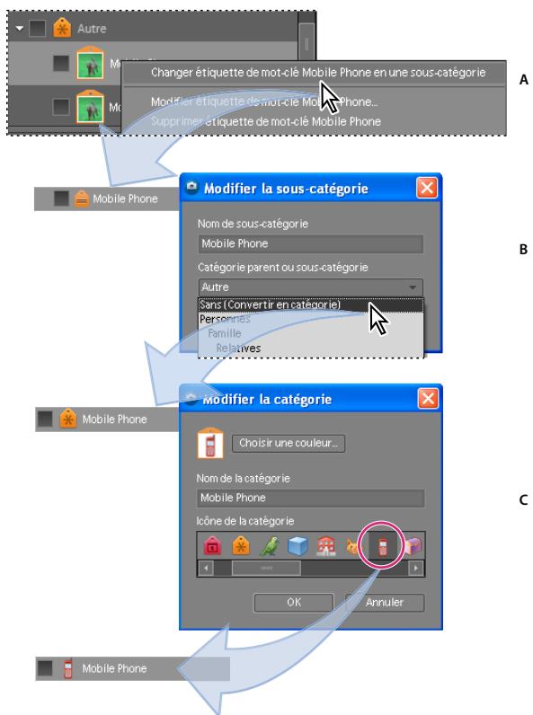 ADOBE PHOTOSHOP ELEMENTS 6 - Modification d'une catégorie ou sous-catégorie d'étiquettes - 2