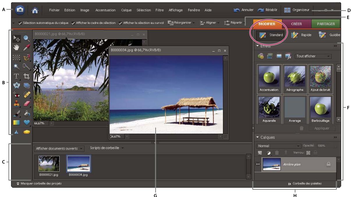ADOBE PHOTOSHOP ELEMENTS 6 - Espace de travail Editeur - 1