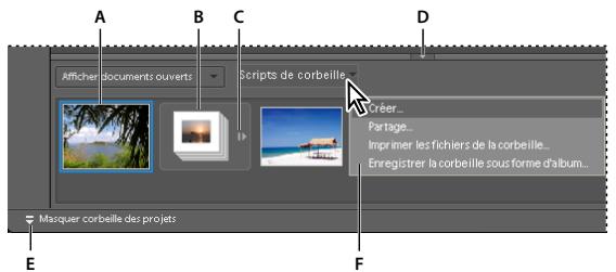 ADOBE PHOTOSHOP ELEMENTS 6 - Utilisation de la Corbeille des projets dans l'Editeur - 1