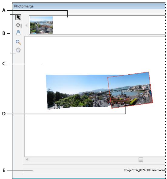 ADOBE PHOTOSHOP ELEMENTS 6 - Utilisation de la boîte de dialogue Photomerge - 1