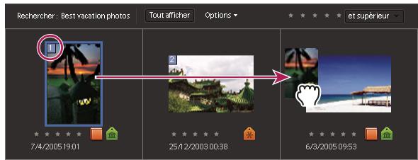ADOBE PHOTOSHOP ELEMENTS 6 - Modification de l'ordre des éléments dans un album - 1