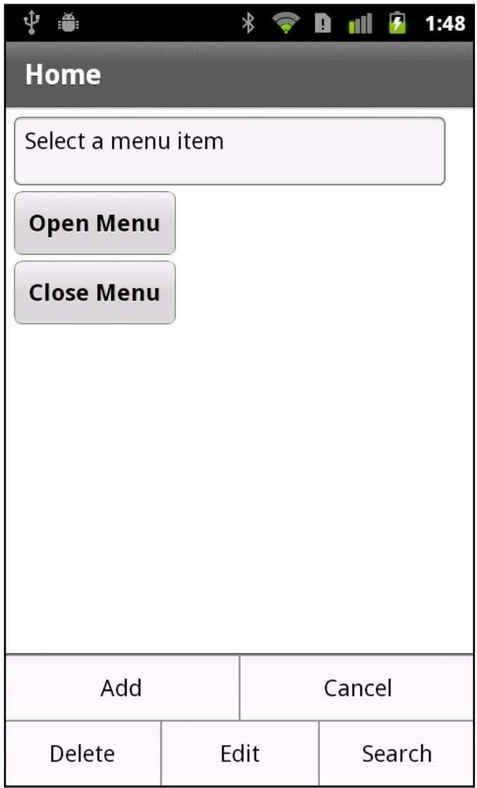 ADOBE FLEX - Définition de menus dans une application mobile - 1