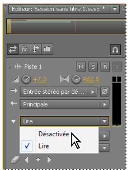 ADOBE AUDITION CS5.5 - Options du mode d'automatisation de piste - 1