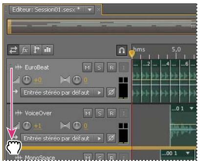 ADOBE AUDITION CS5.5 - Attribution d'un nom à chaque piste et déplacement de pistes - 2