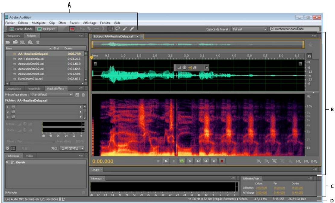 ADOBE AUDITION CS5.5 - Composants de base des éditeurs - 1