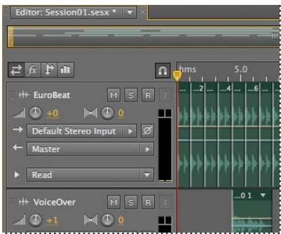 ADOBE AUDITION CS5.5 - Zoom vertical sur les pistes - 3