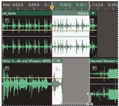 ADOBE AUDITION CS5.5 - Sélection de plages dans l'éditeur de multipiste - 1