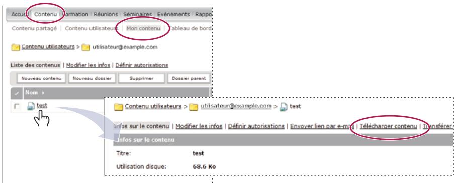 ADOBE CONNECT PRO 7.5 - Téléchargement de fichiers depuis la bibliothèque de contenu - 1