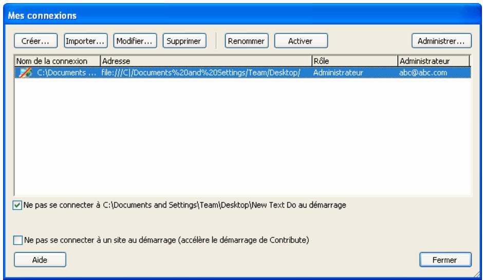ADOBE CONTRIBUTE CS4 - Création d'une connexion à un serveur de blogs - 1