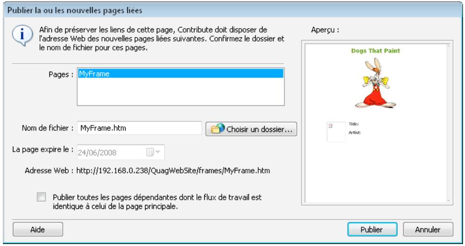 ADOBE CONTRIBUTE CS4 - Publication d'une page existante en tant que nouvelle page - 1