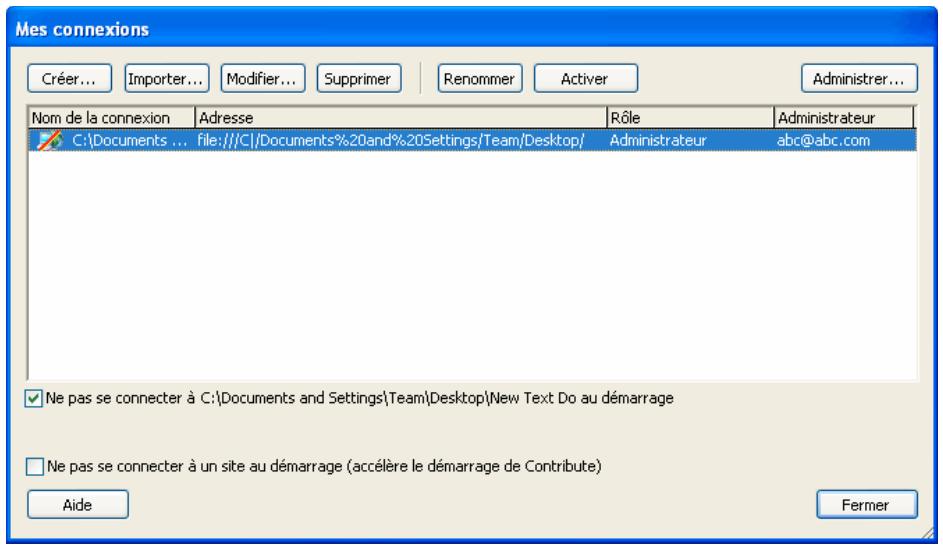 ADOBE CONTRIBUTE CS4 - Création d'une connexion à un site Web - 1