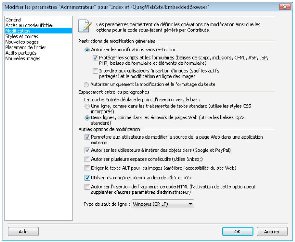 ADOBE CONTRIBUTE CS4 - Définition des paramètres de paragraphes et de modification des pages - 1