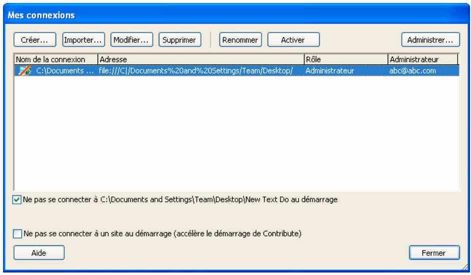ADOBE CONTRIBUTE CS4 - Gestion des connexions à un site Web et à un serveur de blogs - 1