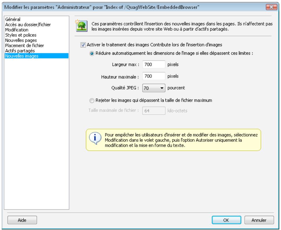ADOBE CONTRIBUTE CS4 - Définition des paramètres pour les nouvelles images - 1