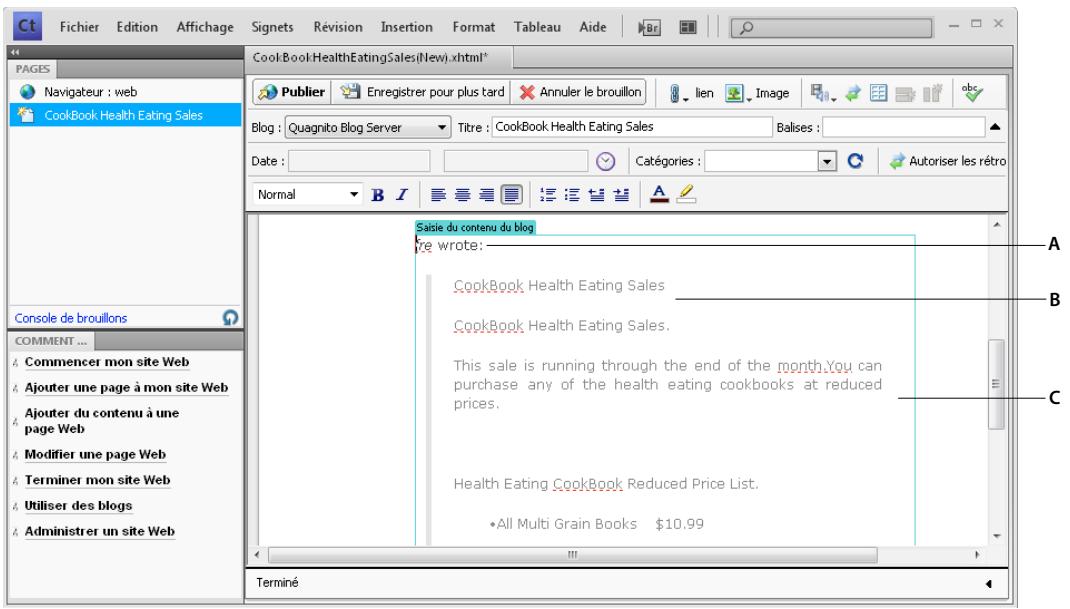 ADOBE CONTRIBUTE CS4 - Saisie de contenu dans un blog à partir d'applications Microsoft Office (Windows uniquement) - 4
