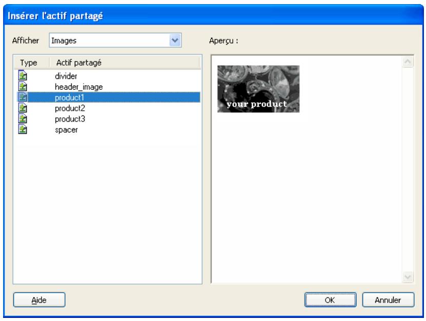 ADOBE CONTRIBUTE CS4 - Insertion d'actifs partagés dans une page Web - 1
