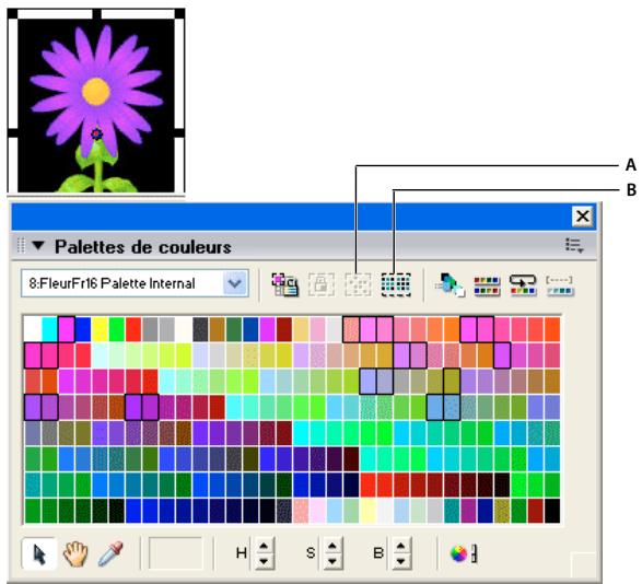 ADOBE DIRECTOR 11.5 - Sélectionner des couleurs de la palette utilisée par l'acteur actuel - 1