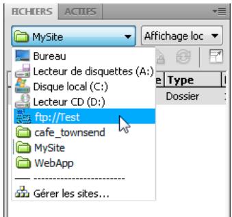 ADOBE DREAMWEAVER CS5.5 - Ouverture d'un dossier sur un serveur FTP ou RDS distant - 1