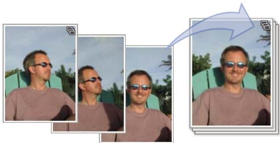 ADOBE ELEMENTS ORGANIZER 9 - Spécification de la photo du dessus d'une pile - 1