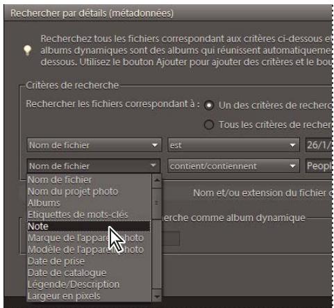 ADOBE ELEMENTS ORGANIZER 9 - Recherche de fichiers de support à l'aide des détails (metadonnées) - 1
