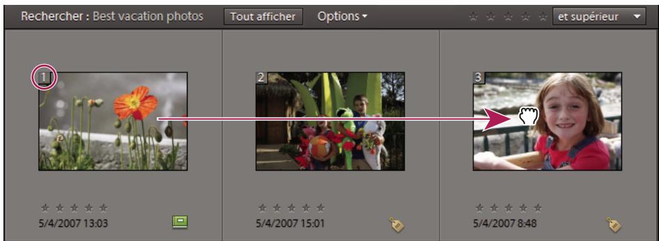 ADOBE ELEMENTS ORGANIZER 9 - Modification de l'ordre des éléments dans un album - 1