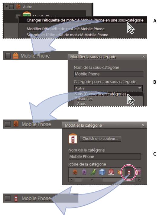 ADOBE ELEMENTS ORGANIZER 9 - Modification d'une catégorie ou sous-catégorieie d'étiquettes - 2