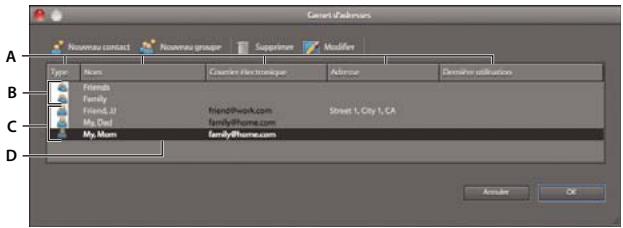 ADOBE ELEMENTS ORGANIZER 9 - Utilisation du carnet d'adresses - 1
