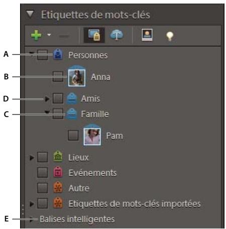 ADOBE ELEMENTS ORGANIZER 9 - Utilisation du panneau Etiquettes de mots-clés - 1