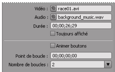 ADOBE ENCORE CS3 - A propos du temps d'affichage du menu et de la mise en boucle - 1
