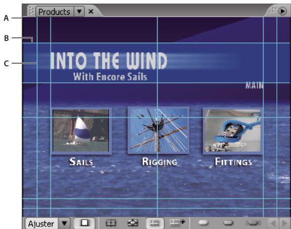 ADOBE ENCORE CS3 - Utilisation de guides pour positionner les éléments de menu - 1