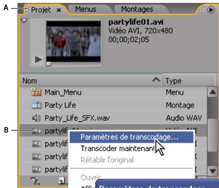 ADOBE ENCORE CS3 - Transcodage (rendre les clips video et audio compatibles) - 1