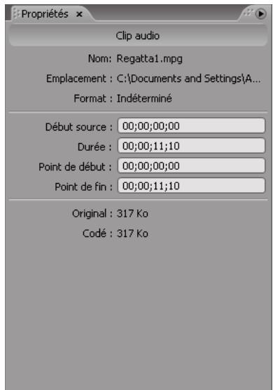 ADOBE ENCORE CS3 - Affichage des propriétés d'un clip - 1