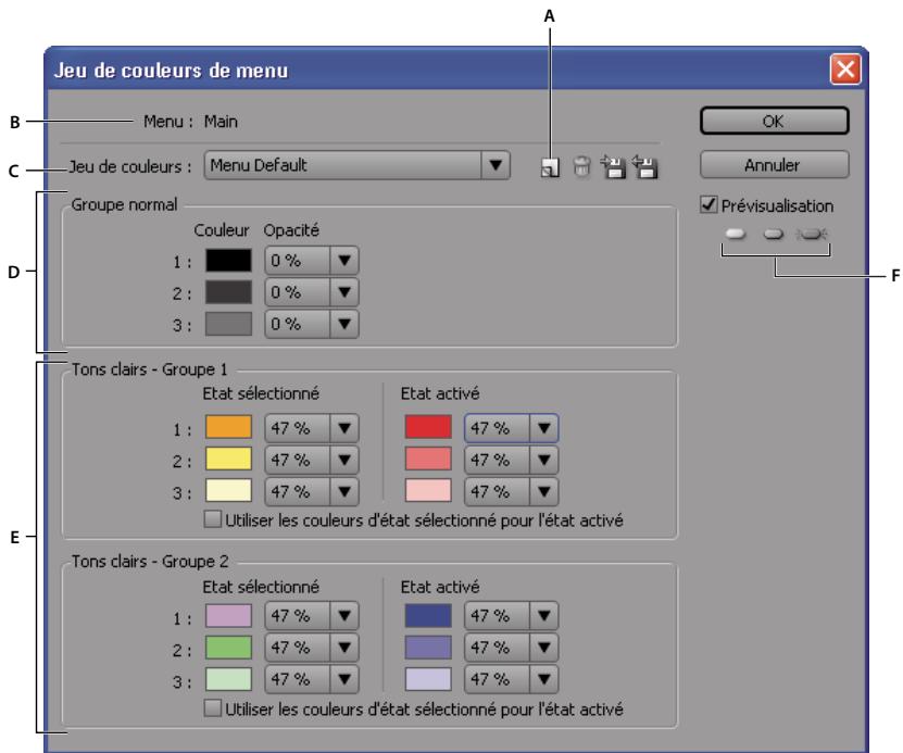 ADOBE ENCORE CS3 - A propos des jours de couleurs pour les menus - 1