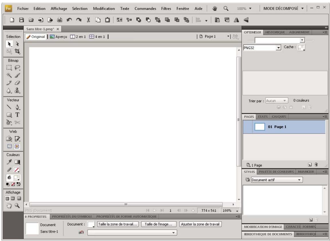 ADOBE FIREWORKS CS4 - Présentation de l'espace de travail Fireworks - 1