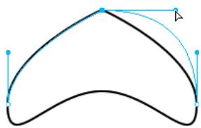 ADOBE FIREWORKS CS4 - Réglage de la poignée d'un point d'angle - 1